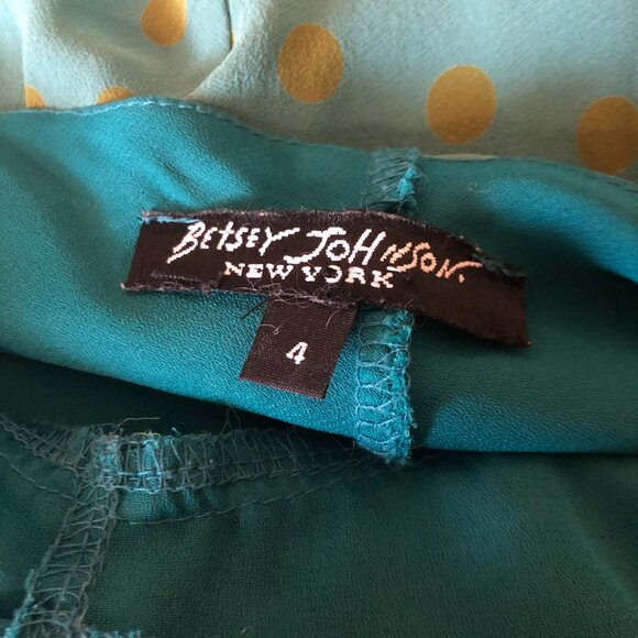 Betsey Johnson vintage 1990s y2k blue green bias cut silk lace slip dress - Picture 5 of 10